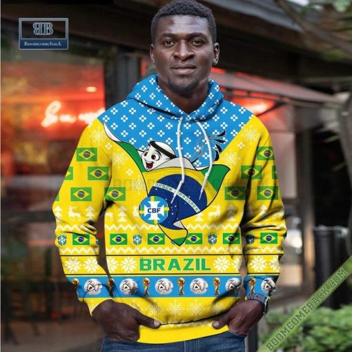 Brazil World Cup 2022 Mascot Ugly Christmas Sweater Hoodie T-Shirt