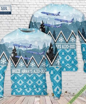 Breeze Airways A220-300 Christmas Sweater Jumper