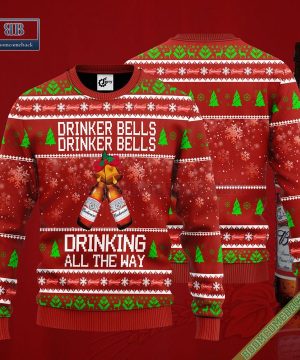 Budweiser Drinker Bells Drinker Bells Drinking All The Way Ugly Christmas Sweater