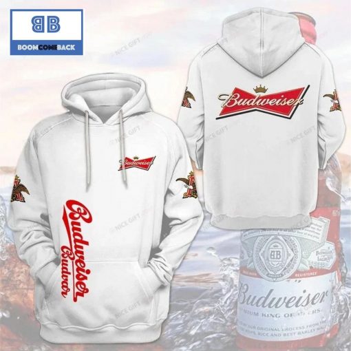 Budweiser White 3D Hoodie