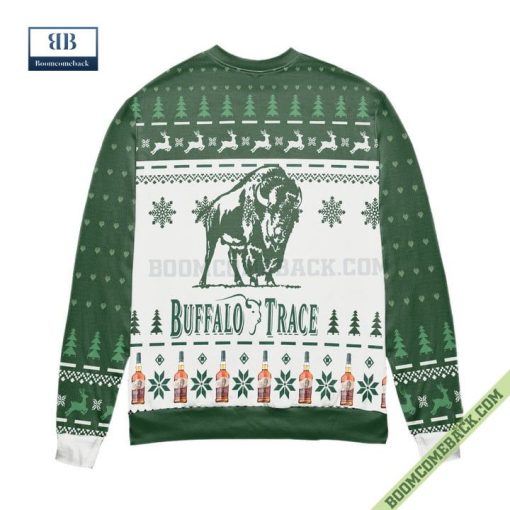 Buffalo Trace Kentucky Straight Bourbon Whiskey Reindeer Pine Tree Pattern Ugly Christmas Sweater