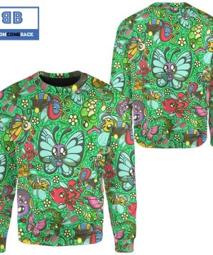 Bug Pattern Custom Pokemon Anime Christmas 3D Sweatshirt