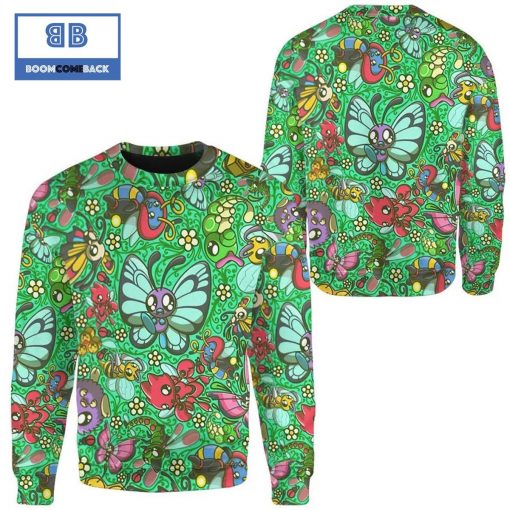 Bug Pattern Custom Pokemon Anime Christmas 3D Sweatshirt