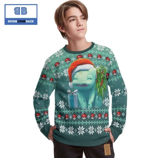 Bulbasaur Pokemon Anime Christmas Custom Knitted 3D Sweater