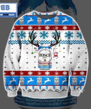 Busch Classic Beer Reindeer Ugly Christmas Sweater