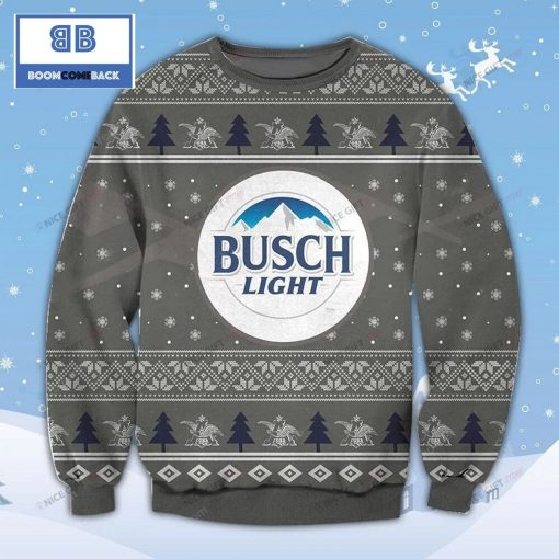 Busch Light Beer Christmas Grey Ugly Sweater