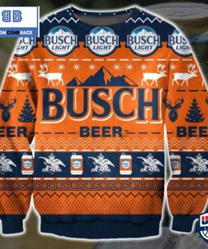 Busch Light Beer Ugly Christmas Sweater Orange Version