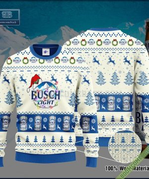 Busch Light Santa Hat Christmas Ugly Christmas Sweater Hoodie Zip Hoodie Bomber Jacket