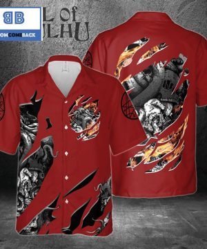 Call Of Cthulhu Inside Red Hawaiian Shirt