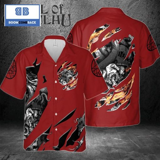 Call Of Cthulhu Inside Red Hawaiian Shirt