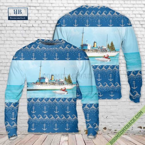 Canada CSS Acadia Museum Ship Ugly Christmas Sweater