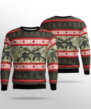 Canadian Army C7A2 Automatic Rifle Ugly Christmas Sweater