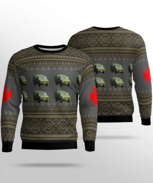 Canadian Army Lsvw Military Truck Ugly Christmas Sweater