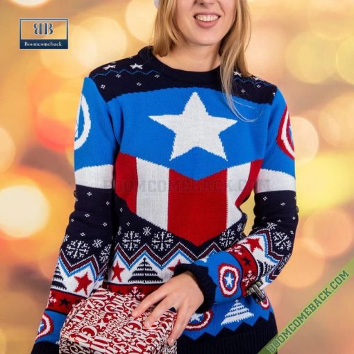 Captain America Uniform Cosplay Ugly Christmas Sweater