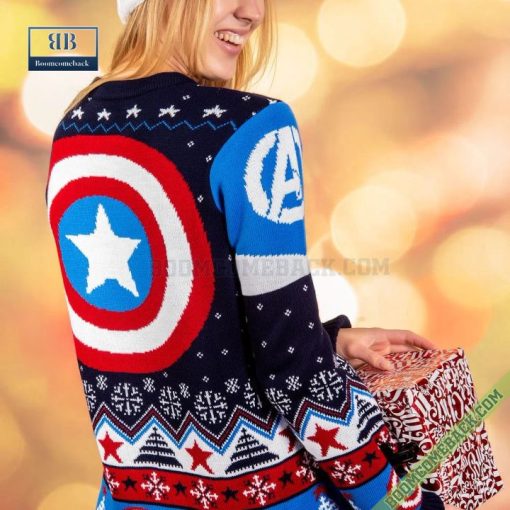 Captain America Uniform Cosplay Ugly Christmas Sweater