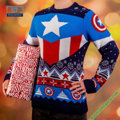 Captain America Uniform Cosplay Ugly Christmas Sweater