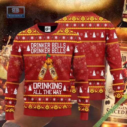 Captain Morgan Drinker Bells Drinker Bells Drinking All The Way Ugly Christmas Sweater