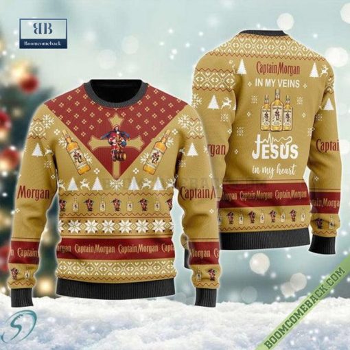 Captain Morgan In My Veins Jesus In My Heart Ugly Sweater