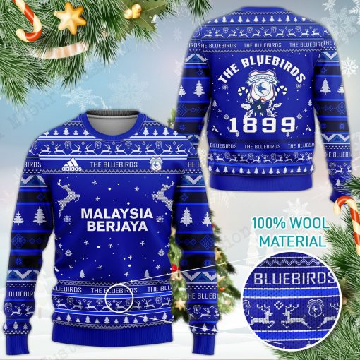 Cardiff City FC The Bluebirds 3D Ugly Christmas Sweater