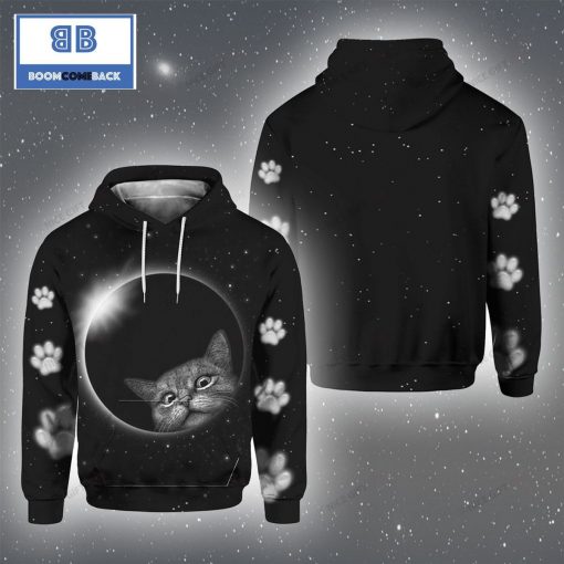 Cat The Moon 3D Hoodie