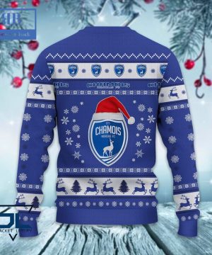 chamois niortais fc santa hat ugly christmas sweater 5 qXgHQ