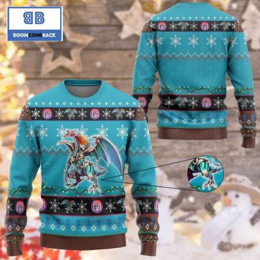 Chaos Emperor Dragon Envoy Of The End Yu Gi Oh Anime Custom Imitation Knitted Ugly Christmas Sweater