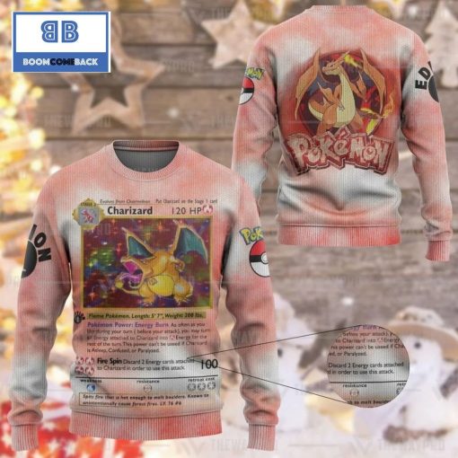 Charizard Pokemon Anime Custom Imitation Knitted Ugly Christmas Sweater