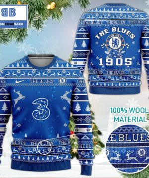 Chelsea FC 3D Ugly Christmas Sweater