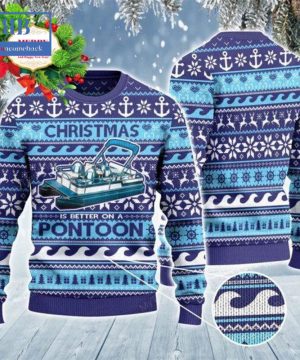 Christmas Is Better On A Pontoon Ugly Christmas Sweater