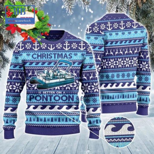 Christmas Is Better On A Pontoon Ugly Christmas Sweater