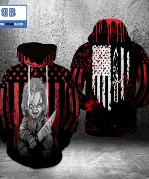 Chucky American Flag Club Halloween 3D Hoodie