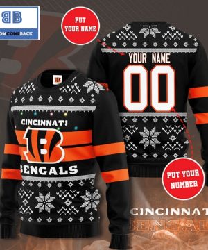 Cincinnati Bengals NFL Custom Name And Number Christmas Ugly Sweater