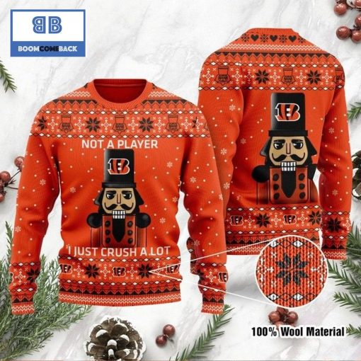 Cincinnati Bengals Not A Player I Just Crush Alot Ugly Christmas Sweater