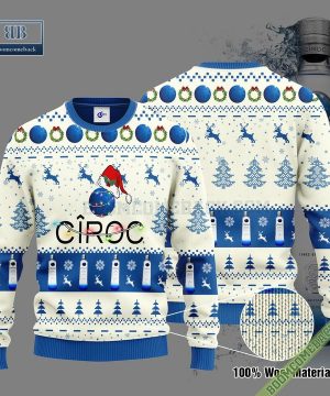 CIROC Santa Hat Christmas Ugly Christmas Sweater Hoodie Zip Hoodie Bomber Jacket