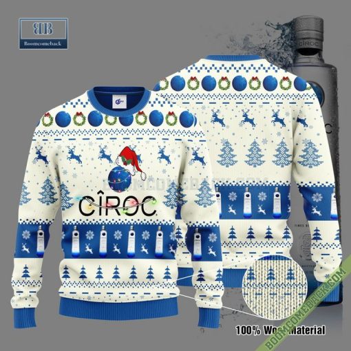 CIROC Santa Hat Christmas Ugly Christmas Sweater Hoodie Zip Hoodie Bomber Jacket