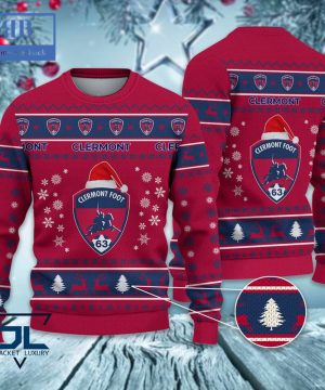 Clermont Foot Auvergne 63 Santa Hat Ugly Christmas Sweater