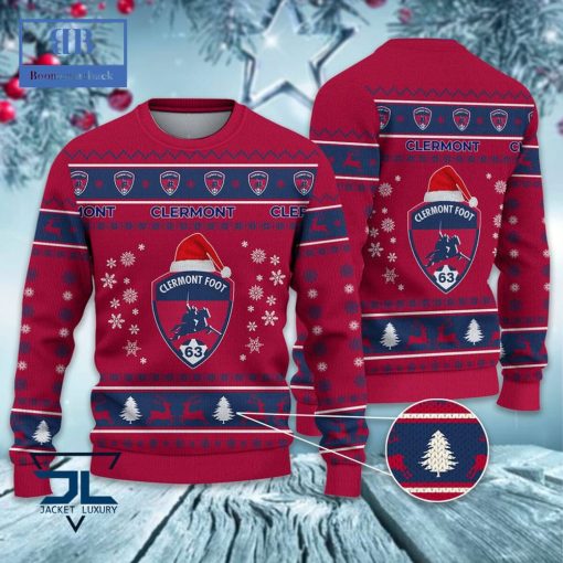 Clermont Foot Auvergne 63 Santa Hat Ugly Christmas Sweater