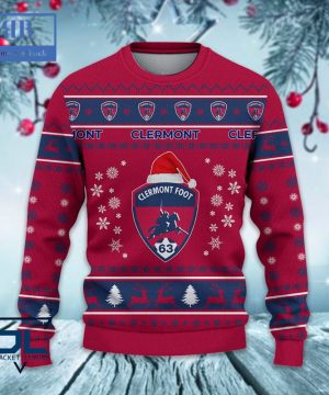 Clermont Foot Auvergne 63 Santa Hat Ugly Christmas Sweater