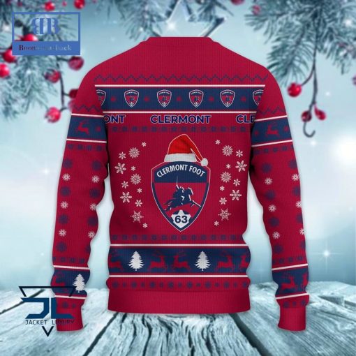 Clermont Foot Auvergne 63 Santa Hat Ugly Christmas Sweater