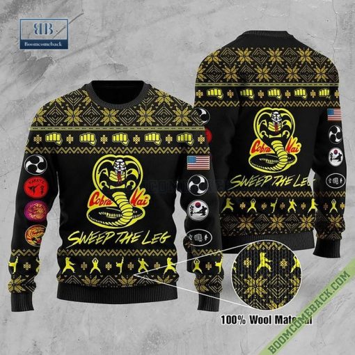 Cobra Kai Sweep The Leg Ugly Christmas Sweater