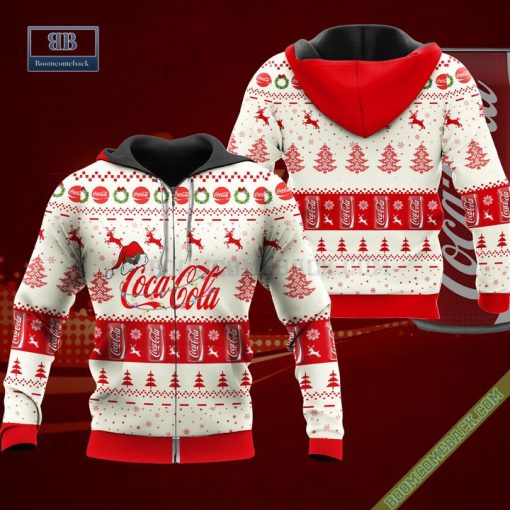 Coca Cola Santa Hat Christmas Ugly Christmas Sweater Hoodie Zip Hoodie Bomber Jacket