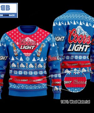 Coors Light Beer Christmas Blue 3D Sweater