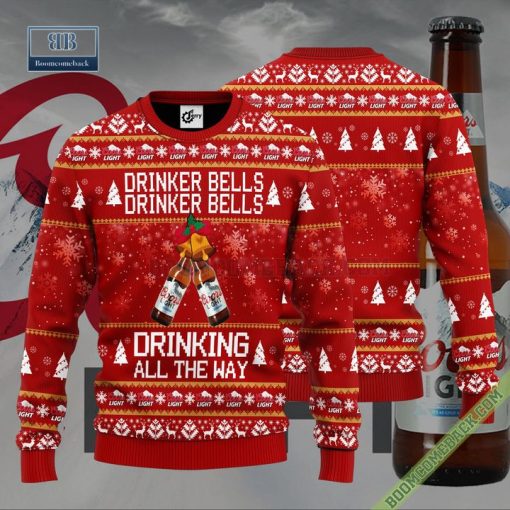 Coors Light Drinker Bells Drinker Bells Drinking All The Way Ugly Christmas Sweater