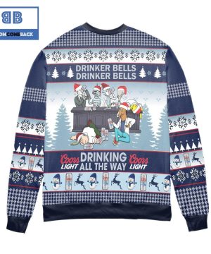 Coors Light Life Drinker Bells Drinking All The Way Christmas Sweater