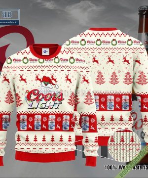 Coors Light Santa Hat Christmas Ugly Christmas Sweater Hoodie Zip Hoodie Bomber Jacket