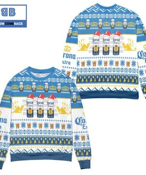 Corona Extra Beer Can Pattern Christmas 3D Sweater