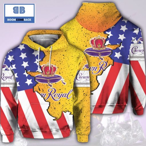 Crown Royal American Flag Yelllow 3D Hoodie