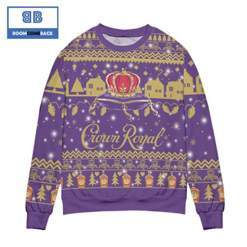 Crown Royal Canadian Whisky Snowflake Christmas 3D Sweater