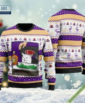 Crown Royal Cat Meme Christmas Ugly Sweater