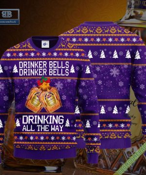 Crown Royal Drinker Bells Drinker Bells Drinking All The Way Ugly Christmas Sweater